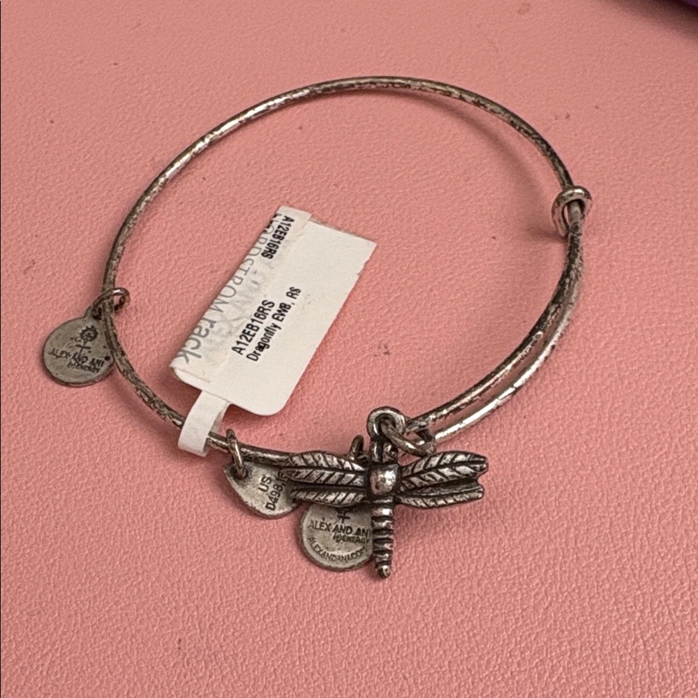 Alex and Ani Silver Dragonfly Charm Bracelet